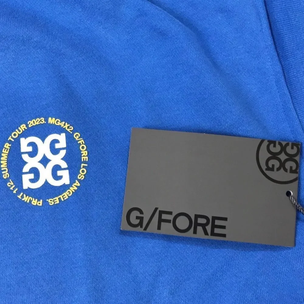 G/FORE French Terry Blue Logo Pullover Hoodie LARGE Golf Summer Tour‎ NWT…